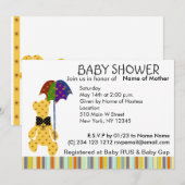 Teddy Bear Baby shower Invitation Kaart (Voorkant / Achterkant)
