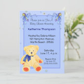 Teddy Bear Baby shower Invitation Kaart (Staand voorkant)