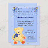 Teddy Bear Baby shower Invitation Kaart (Voorkant / Achterkant)