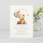 Teddy Bear Baby Shower Invitation Kaart (Staand voorkant)