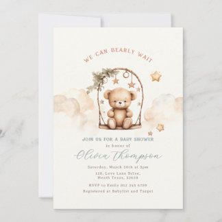 Teddy Bear Baby Shower Invitation Kaart