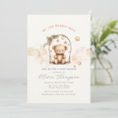 Teddy Bear Baby Shower Invitation Kaart (Staand voorkant)