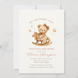 Teddy Bear Baby Shower Invitation Kaart