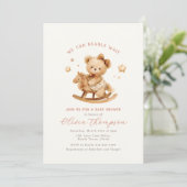 Teddy Bear Baby Shower Invitation Kaart (Staand voorkant)