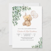 Teddy Bear Baby Shower Invitation Kaart (Voorkant)