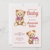 Teddy Bear Baby shower Invitation Kaart (Voorkant)