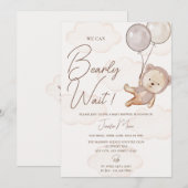 Teddy Bear Baby shower Invitation Kaart (Voorkant / Achterkant)