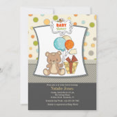Teddy Bear Baby shower Invitation Kaart (Voorkant)