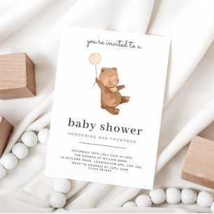 Teddy Bear Baby shower Invitation Kaart