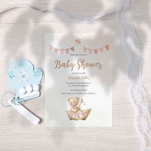 Teddy Bear Baby shower Invitation Kaart