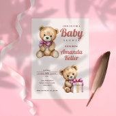 Teddy Bear Baby shower Invitation Kaart