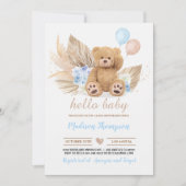 Teddy Bear Baby shower Invitation Kaart (Voorkant)