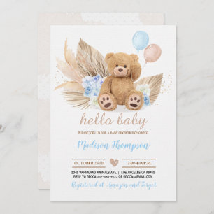 Teddy Bear Baby shower Invitation Kaart