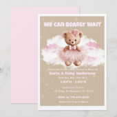 Teddy Bear Baby Shower Invitation Kaart (Voorkant / Achterkant)