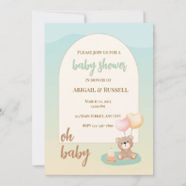 Teddy Bear Baby shower Invitation Kaart