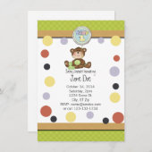 Teddy Bear Baby shower Invitation Kaart (Voorkant / Achterkant)