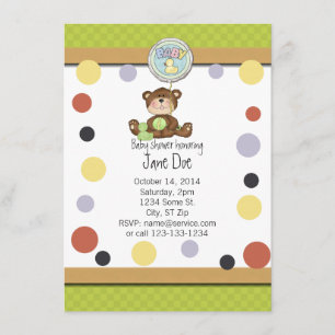 Teddy Bear Baby shower Invitation Kaart