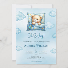 Teddy Bear Baby shower Invitation Oh Baby kussen Kaart