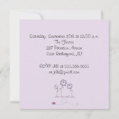 Teddy Bear Baby shower Invitation - Paars Kaart (Achterkant)