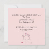 Teddy Bear Baby shower Invitation - Roze Kaart (Achterkant)