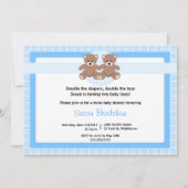 Teddy Bear Baby shower Invitation - Twin Boys Kaart (Voorkant)