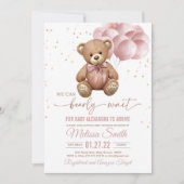 Teddy Bear Baby shower Invitation We Can Barly Kaart (Voorkant)
