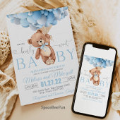 Teddy Bear Baby shower Invitation We Can Barly Kaart