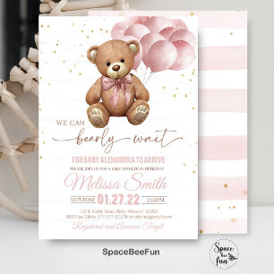 Teddy Bear Baby shower Invitation We Can Barly Kaart