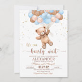 Teddy Bear Baby shower Invitation We Can Barly WA Kaart (Voorkant)