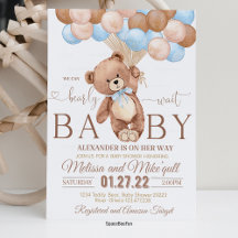 Teddy Bear Baby shower Invitation We Can Barly WA