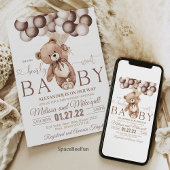 Teddy Bear Baby shower Invitation We Can Barly WA Kaart