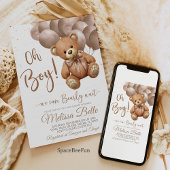 Teddy Bear Baby shower Invitation We Can Barly WA Kaart