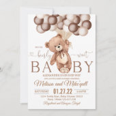 Teddy Bear Baby shower Invitation We Can Barly WA Kaart (Voorkant)