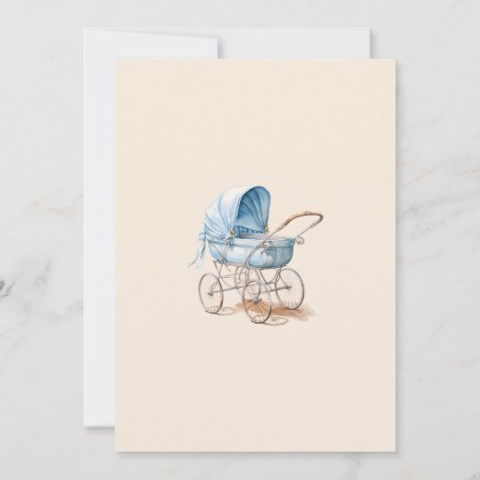 Teddy Bear Baby shower Jongen Beer en Ballonnen Kaart (Achterkant)