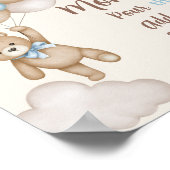Teddy Bear Baby shower Jongen Moeder Osa Teken Poster (Hoek)