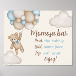 Teddy Bear Baby shower Jongen Moeder Osa Teken Poster