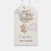 Teddy Bear Baby shower Jongen Spaans cadeau Cadeaulabel (Voorkant)