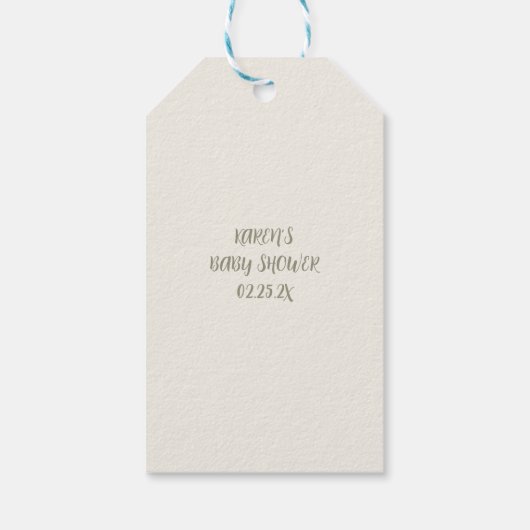 Teddy Bear Baby shower Jongensgeschenk Cadeaulabel (Achterkant)