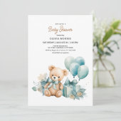 Teddy Bear Baby shower Kaart (Staand voorkant)