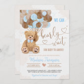 Teddy Bear Baby shower Kaart (Voorkant / Achterkant)
