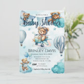 Teddy Bear Baby shower Kaart (Staand voorkant)