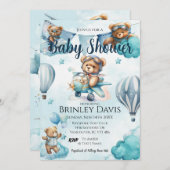 Teddy Bear Baby shower Kaart (Voorkant / Achterkant)