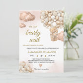 Teddy bear baby shower kaart (Staand voorkant)