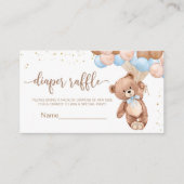 Teddy Bear Baby shower luier verloting behuizing a Informatiekaartje (Voorkant)