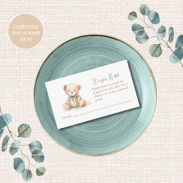Teddy Bear Baby Shower Luiers Raffle Tickets Informatiekaartje