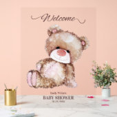 Teddy Bear Baby shower, Meisje Roze Beer Baby show Acryl Bord (Huwelijk)