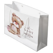Teddy Bear Baby shower, Meisje Roze Beer Baby show Groot Cadeauzakje (Voorkant Gekanteld)