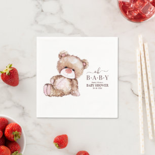 Teddy Bear Baby shower, Meisje Roze Beer Baby show Servet