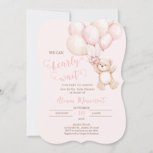 Teddy Bear Baby shower Meisje uitnodiging