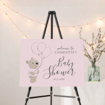 Teddy Bear Baby shower Meisje Welkom